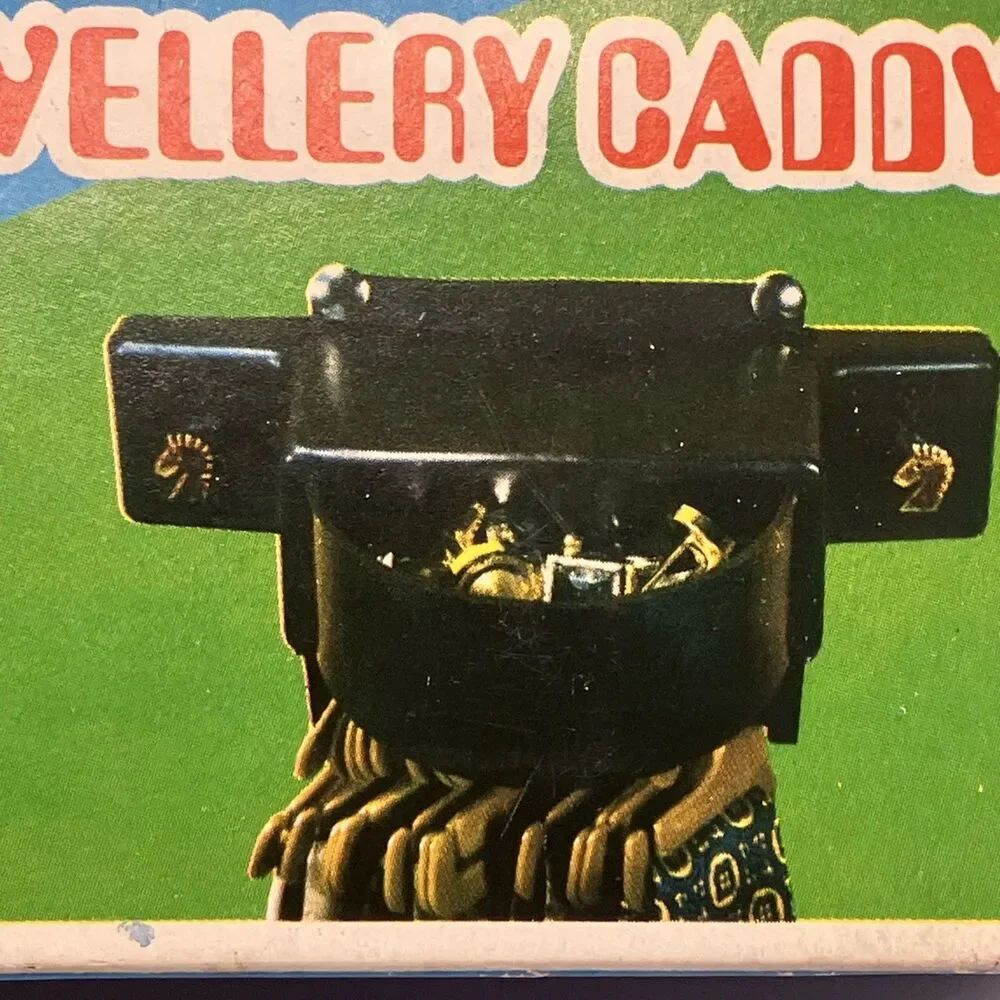 VINTAGE TIE RACK- N - JEWELLERY CADDY 1973 Emson Inc Gold Trojan Style Horse NOS